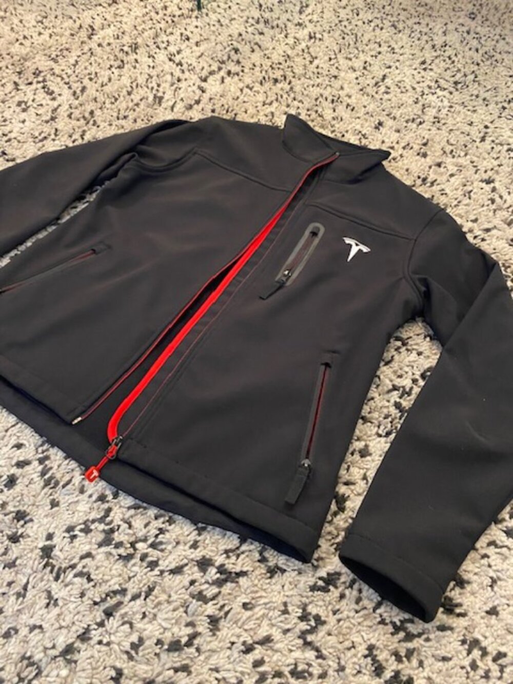Tesla Womens Zip Up Jacket Black and Red Size S NWOT